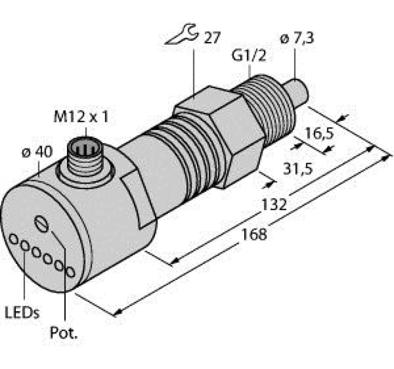 TURCK Fluid Sensor Flow Sensor calorimetric - A304524 